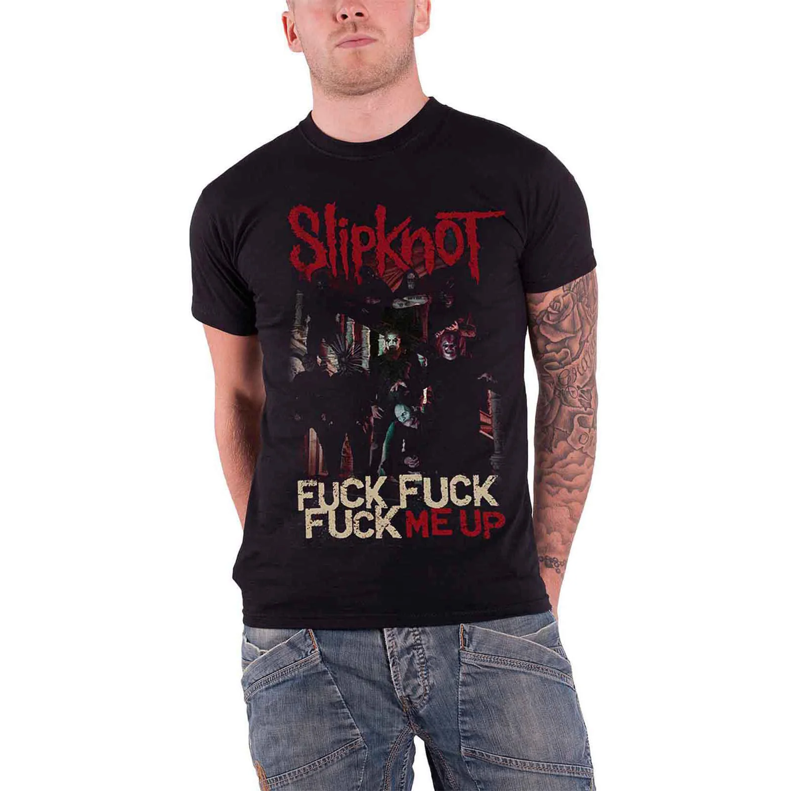 SLIPKNOT - FUCK ME UP - T-Shirt Black (Back Print) - Image 3