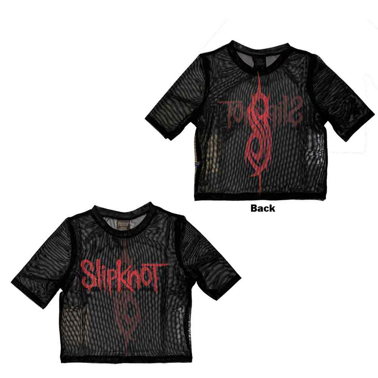 SLIPKNOT - LOGO - Crop Top Black (Back Print & Mesh)