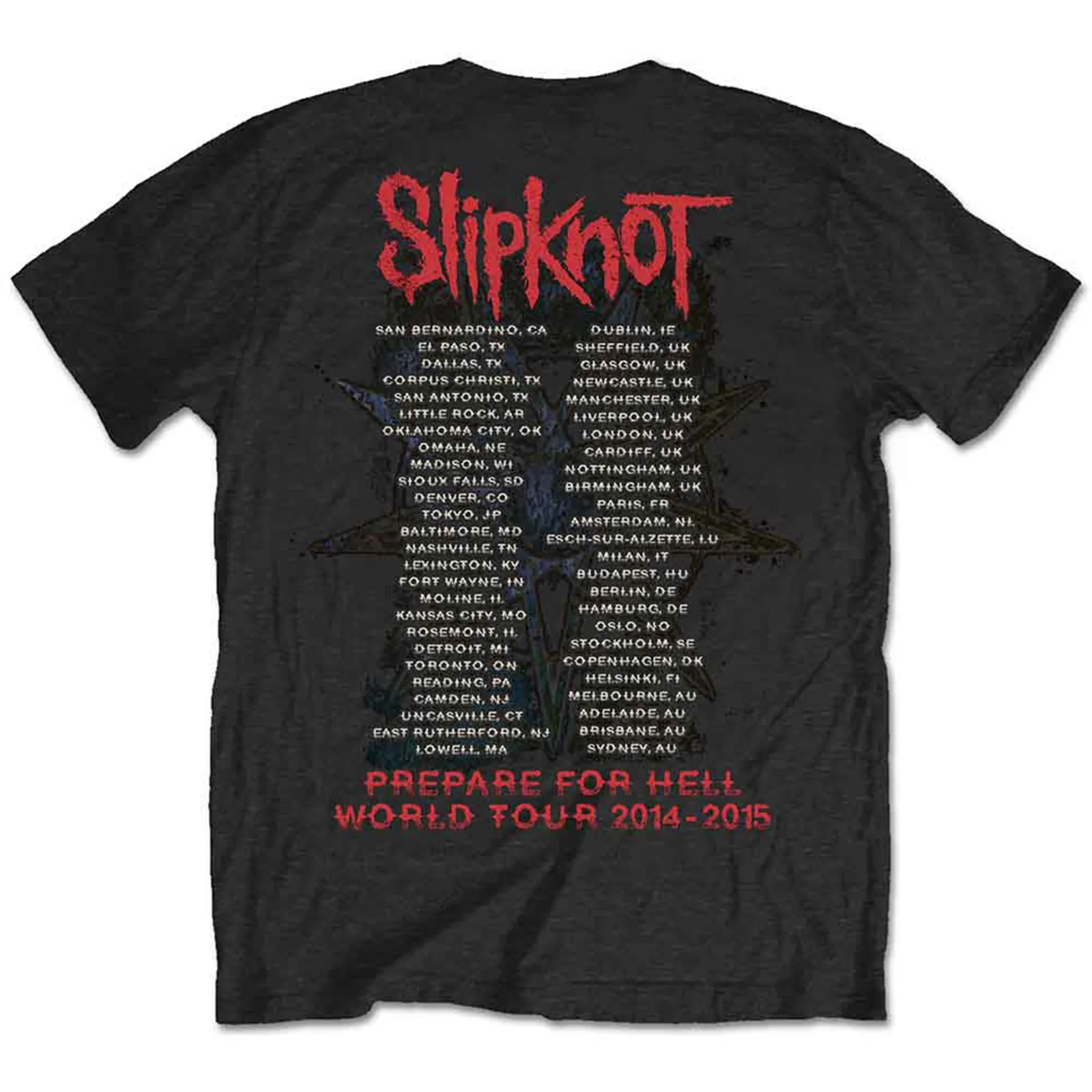 SLIPKNOT - PREPARE FOR HELL 2014-2015 TOUR - T-Shirt Black (Back Print) - Image 2