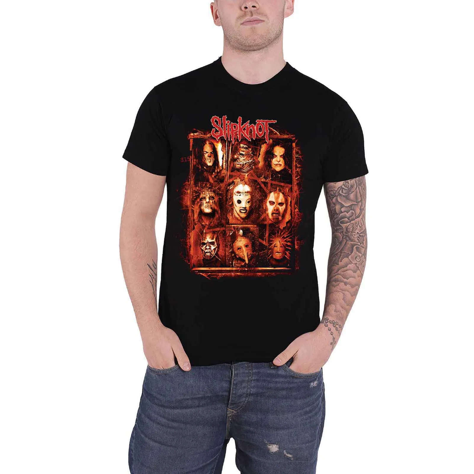 SLIPKNOT - RUSTY FACE - T-Shirt Black (Back Print) - Image 3