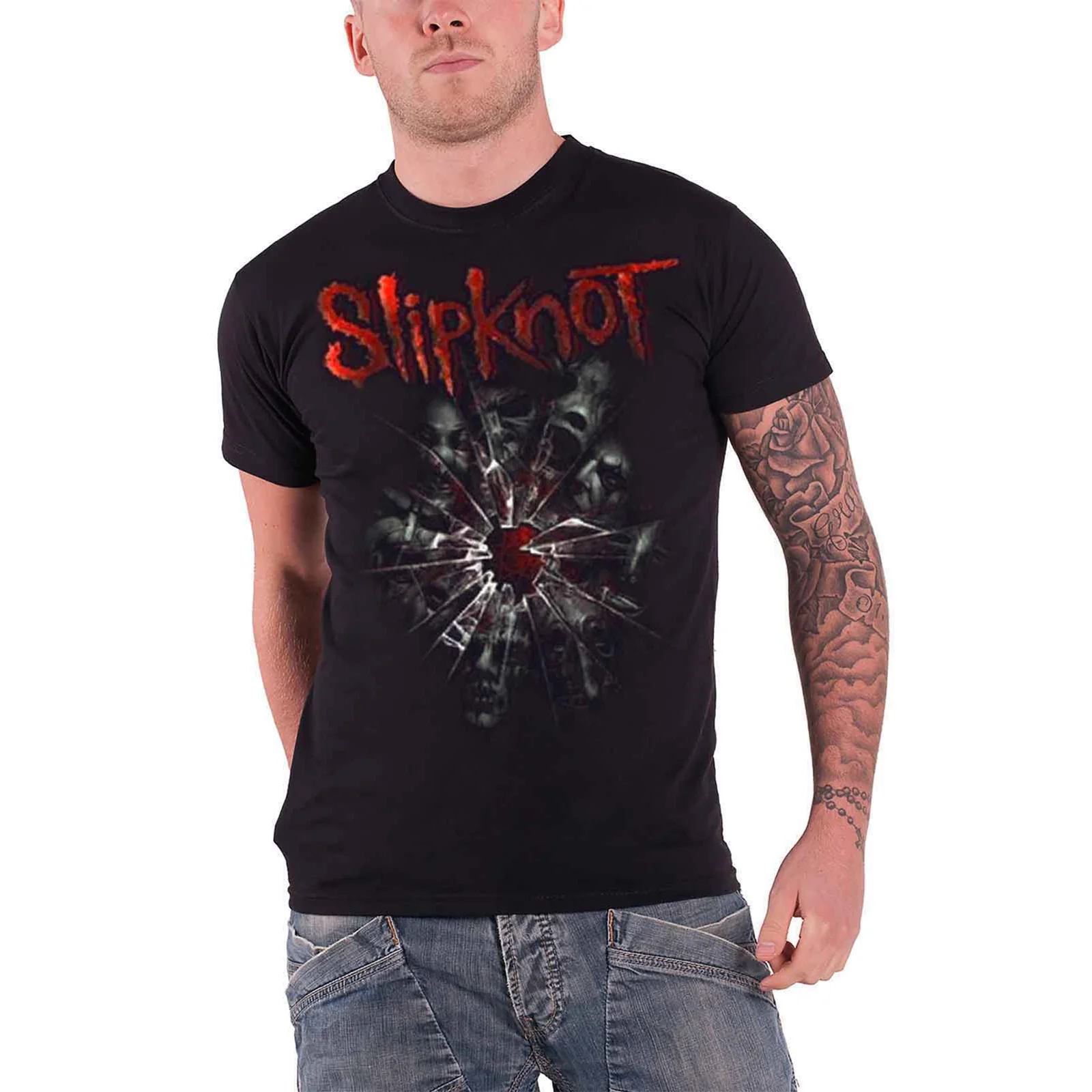 SLIPKNOT - SHATTERED - T-Shirt Black (Back Print) - Image 3
