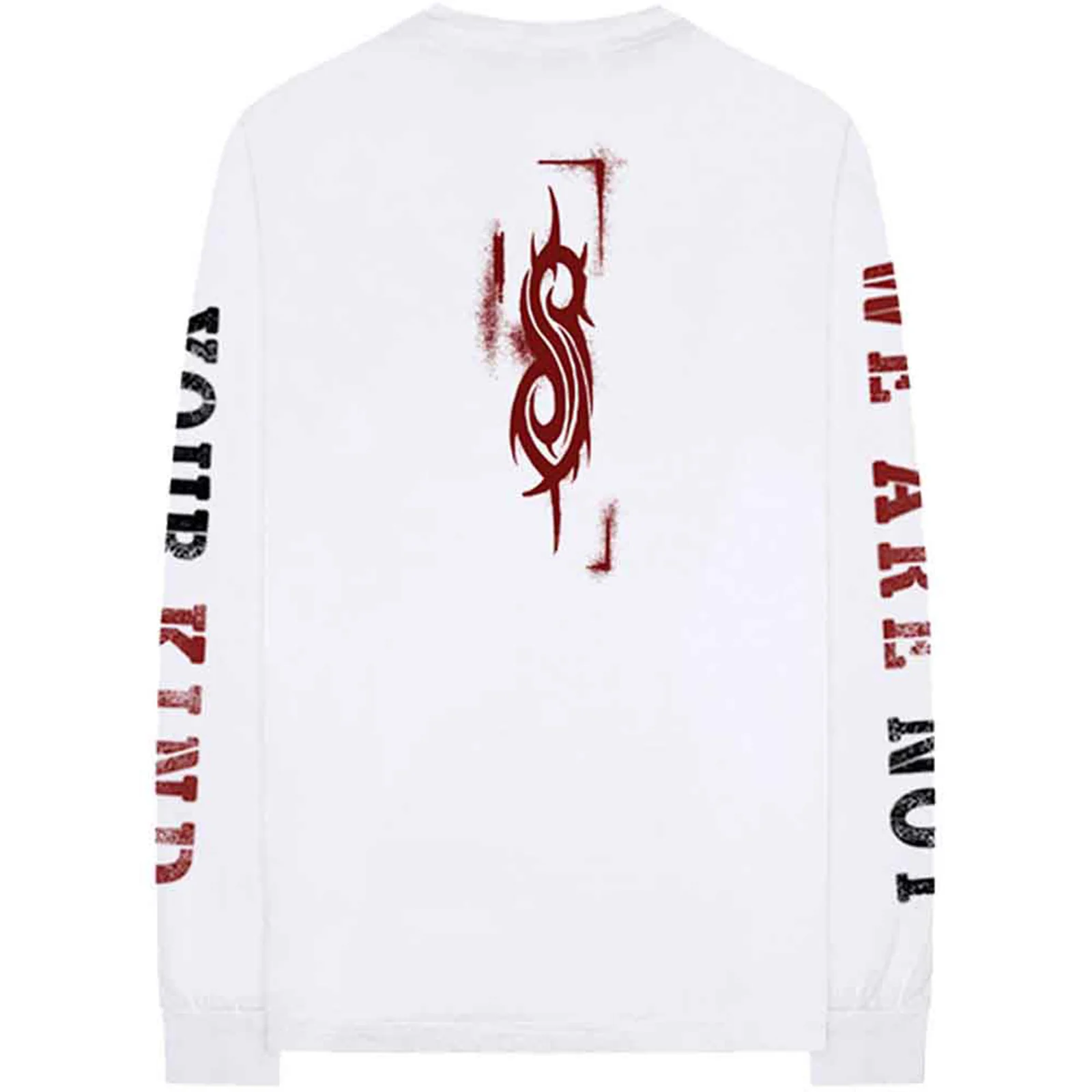 SLIPKNOT - SHROUDED GROUP - Long Sleeve T-Shirt White (Back & Sleeve Print) - Image 2