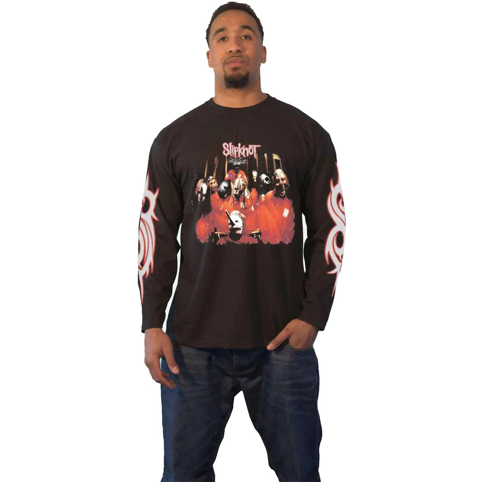 SLIPKNOT - SPIT IT OUT - Long Sleeve T-Shirt Black (Back & Sleeve Print) - Image 3