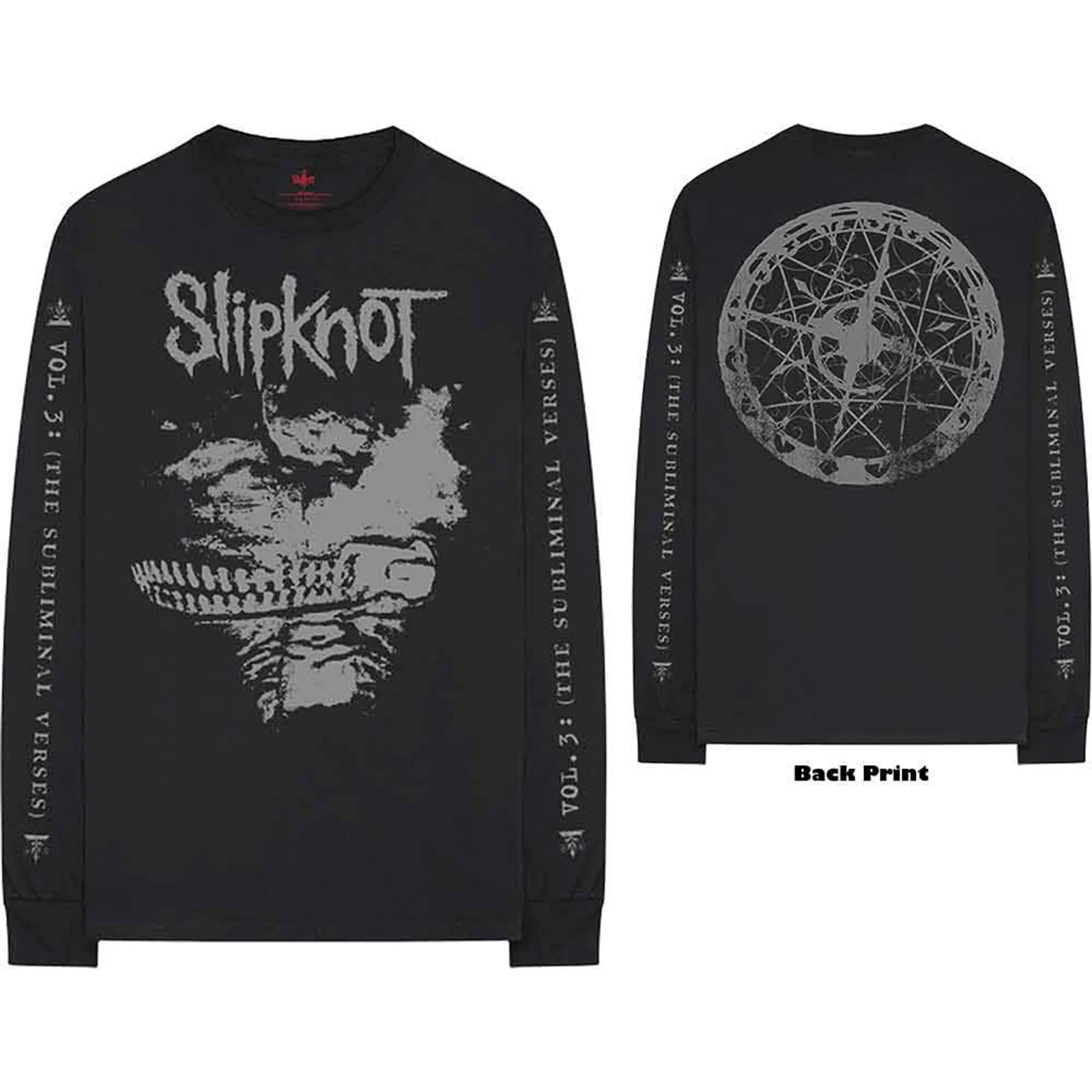 SLIPKNOT - SUBLIMINAL VERSES - Long Sleeve T-Shirt Black (Back & Sleeve Print)