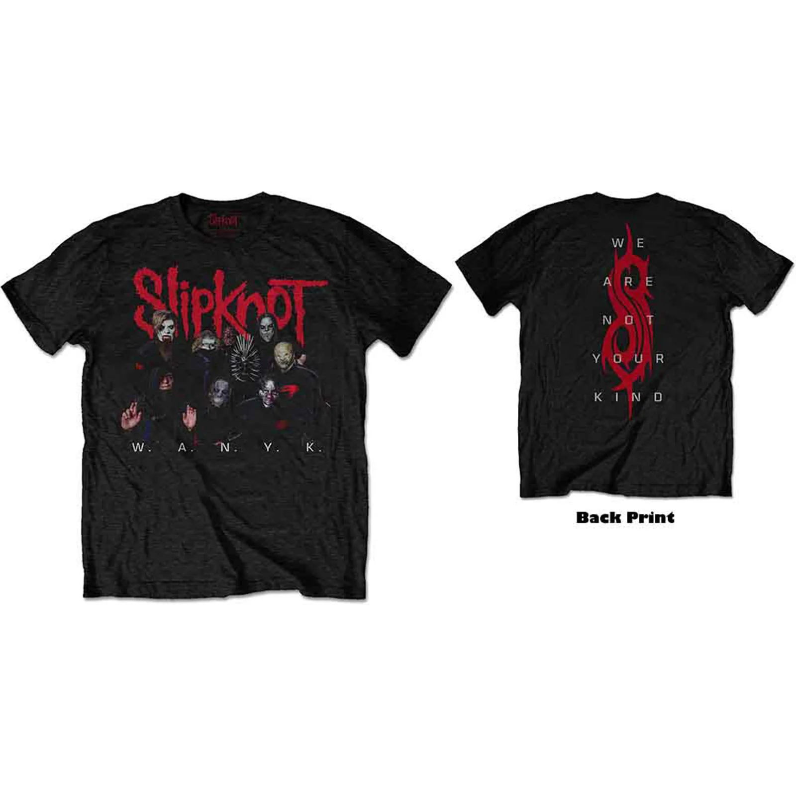 SLIPKNOT - WANYK LOGO - T-Shirt Black (Back Print)
