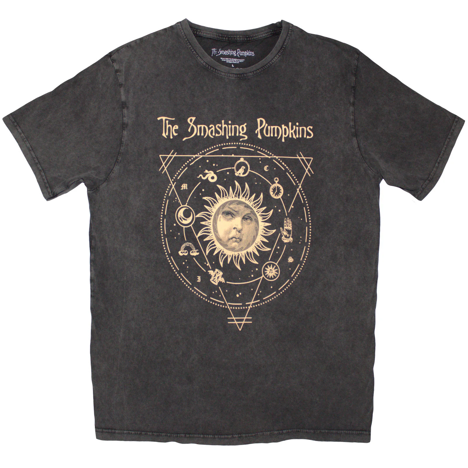 THE SMASHING PUMPKINS - CELESTIAL SUN - Stone Wash T-Shirt Grey
