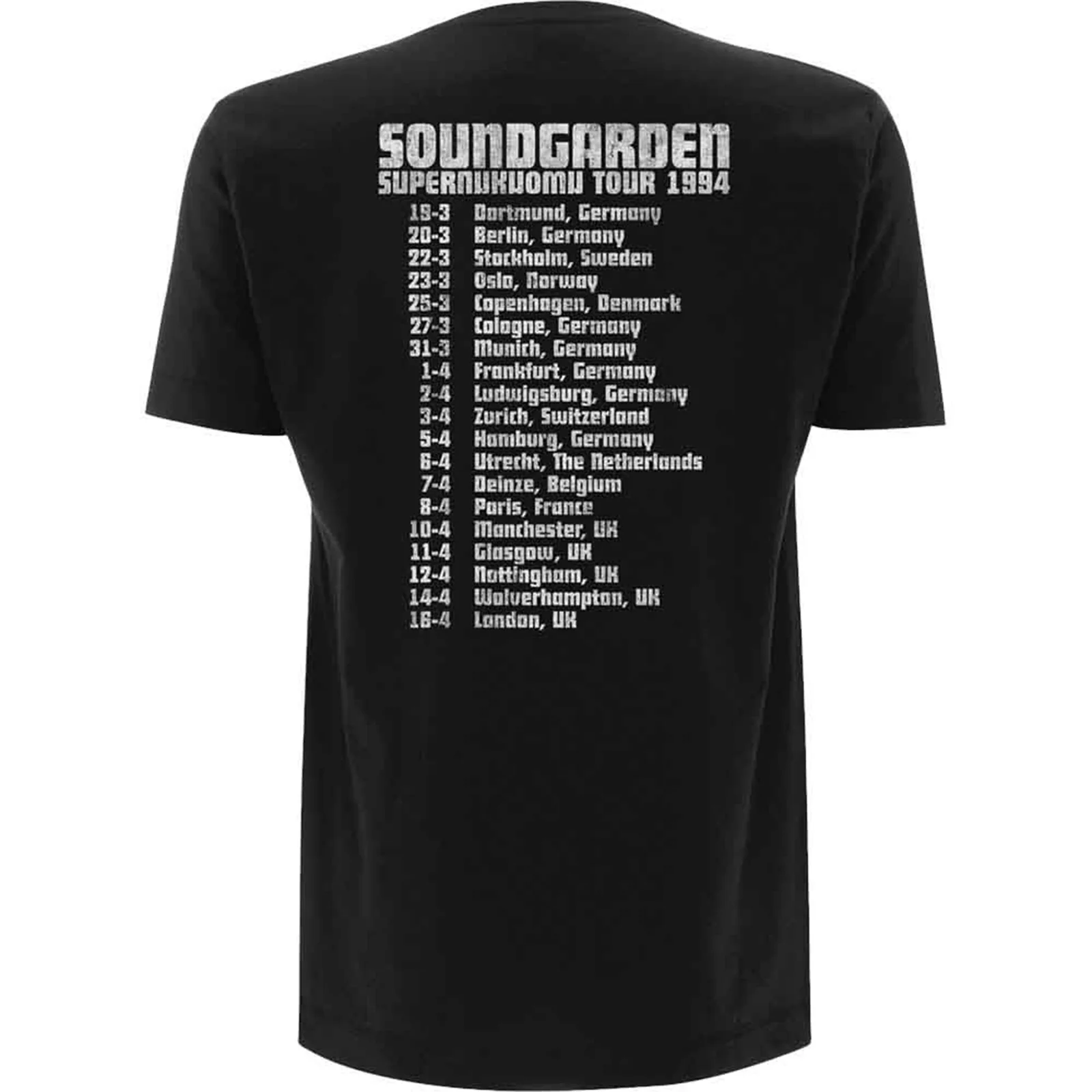 SOUNDGARDEN - SUPERUNKNOWN TOUR '94 - T-Shirt Black (Back Print) - Image 2