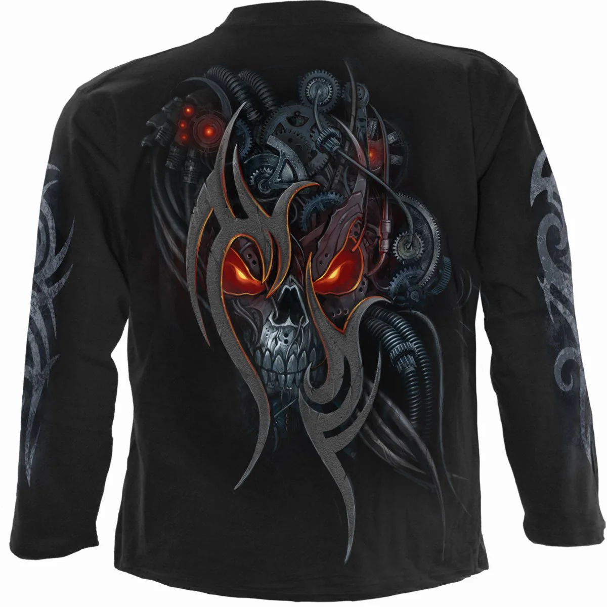 STEAMPUNK SKULL - Longsleeve T-Shirt Black - Image 2