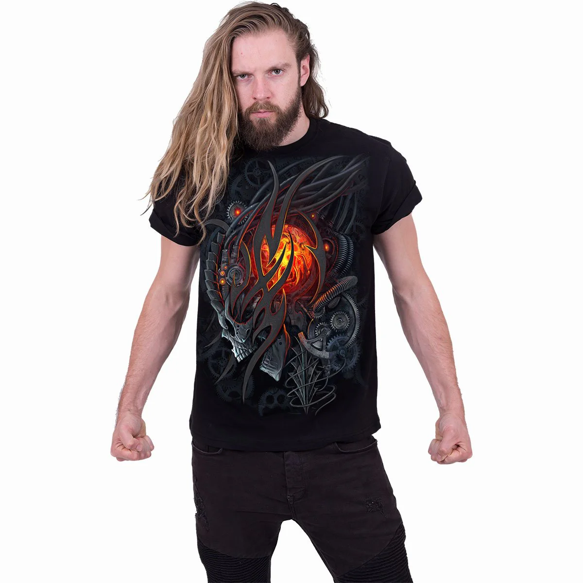 STEAMPUNK SKULL - T-Shirt Black - Image 3
