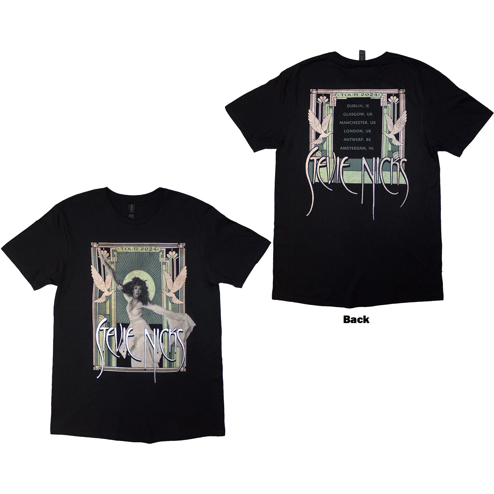 STEVIE NICKS - TOUR '24 DOVES - T-Shirt Black (Back Print & Ex-Tour)