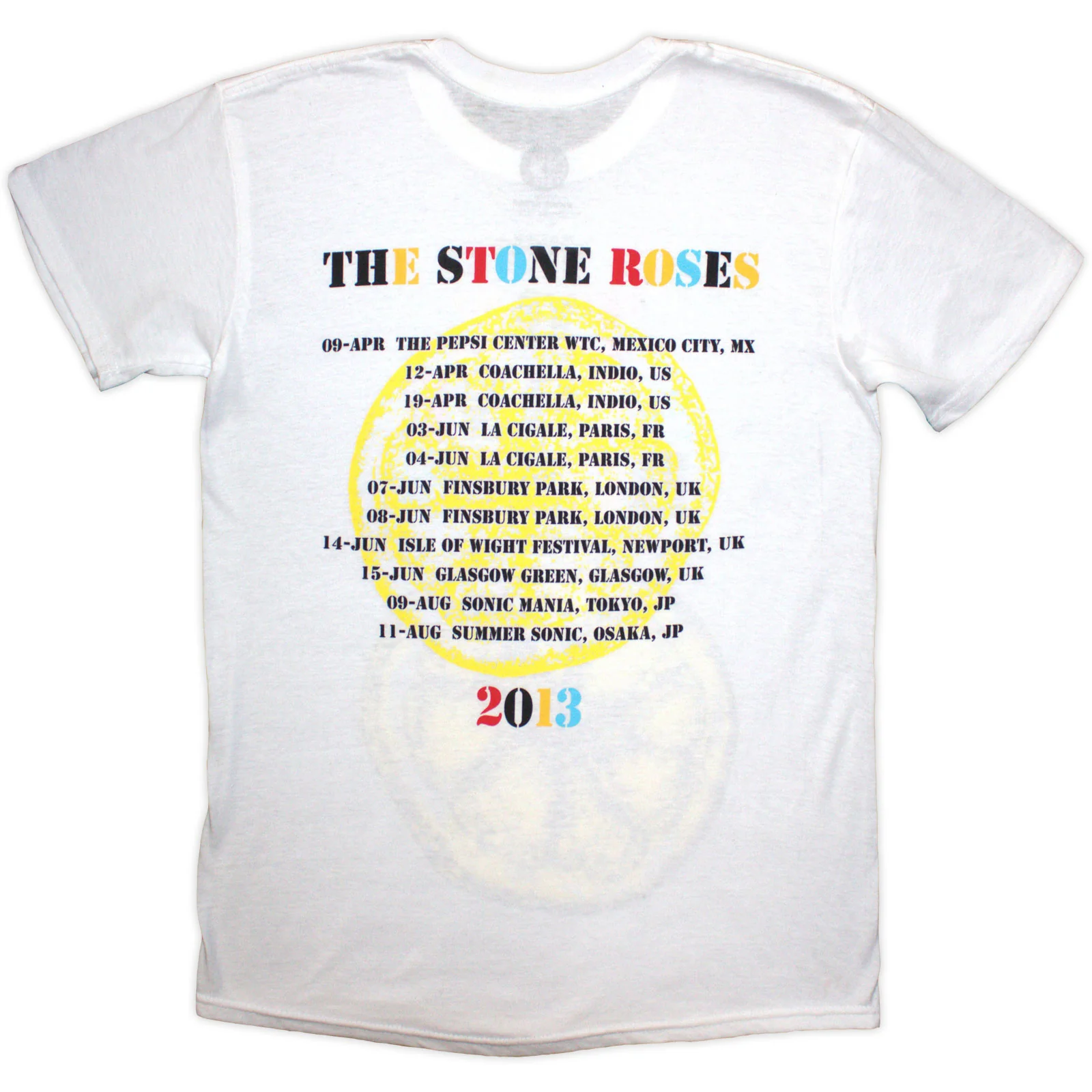 THE STONE ROSES - TOUR 2013 - T-Shirt White (Back Print) - Image 2