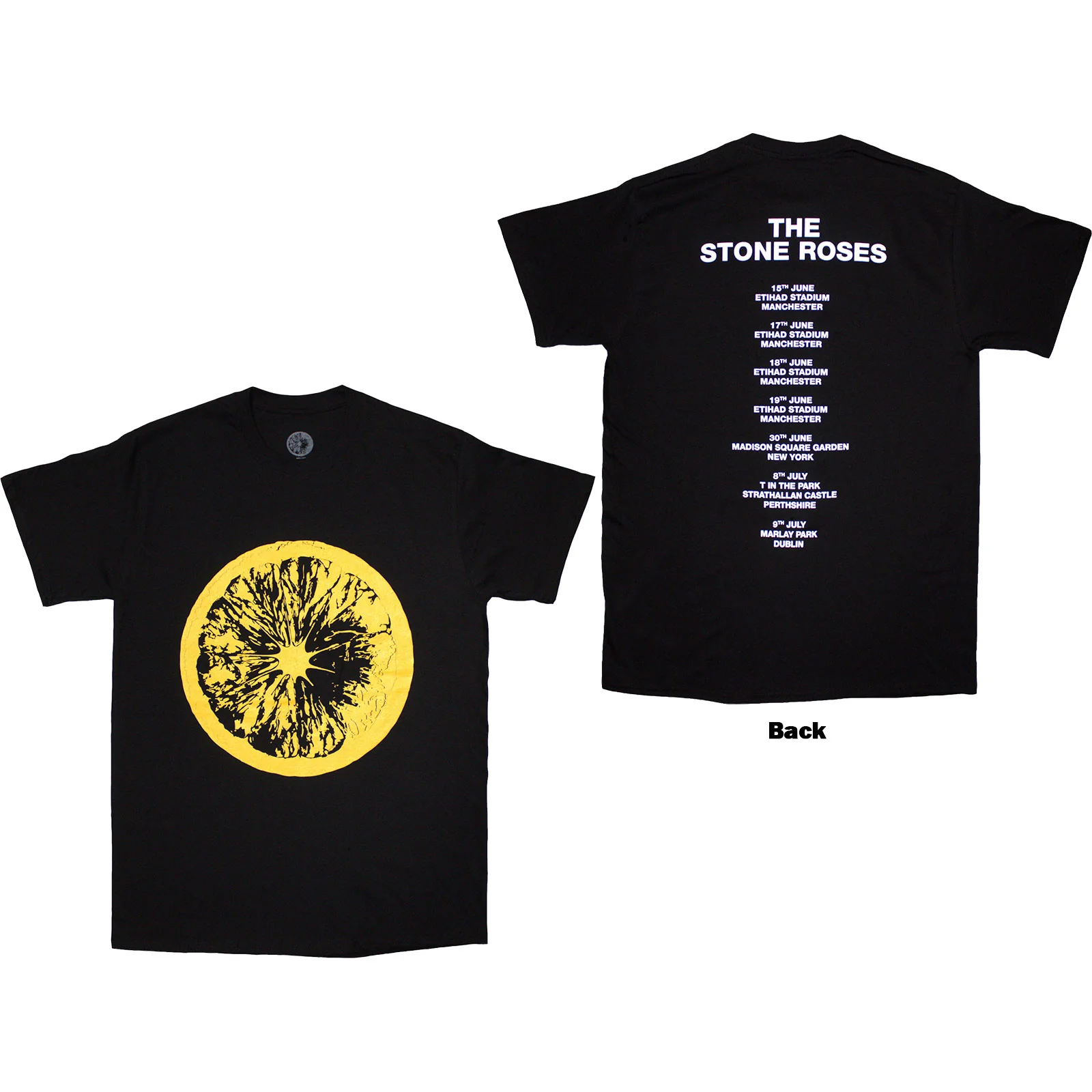 THE STONE ROSES - TOUR 2016 - T-Shirt Black (Back Print)