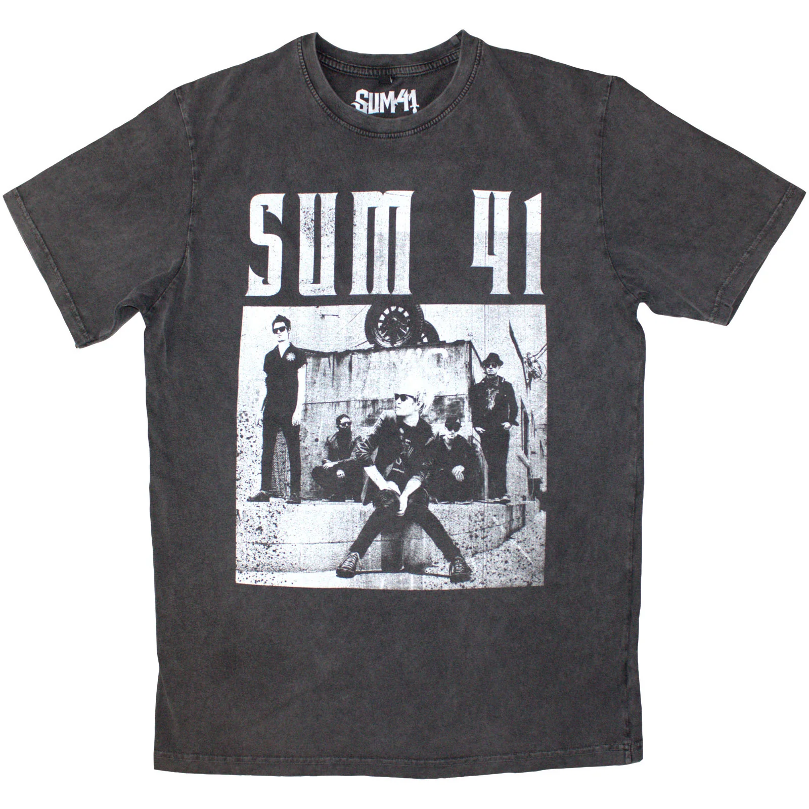 SUM 41 - BOX PHOTO - Stone Wash T-Shirt Grey