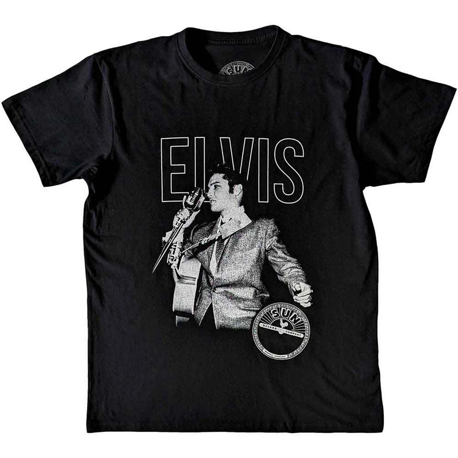 SUN RECORDS - ELVIS LIVE PORTRAIT - T-Shirt Black