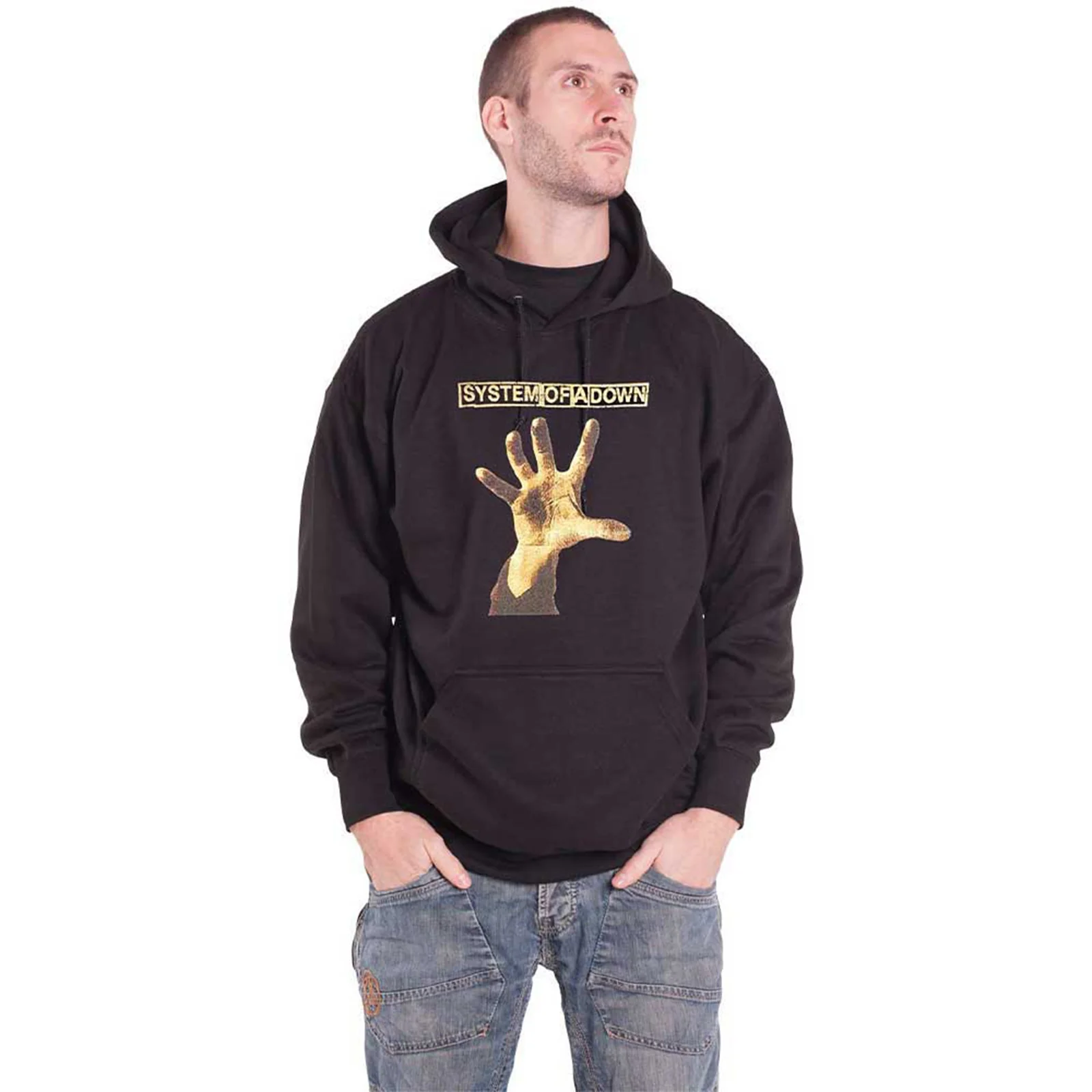 SYSTEM OF A DOWN - HAND - Pullover Hoodie Black - Image 2