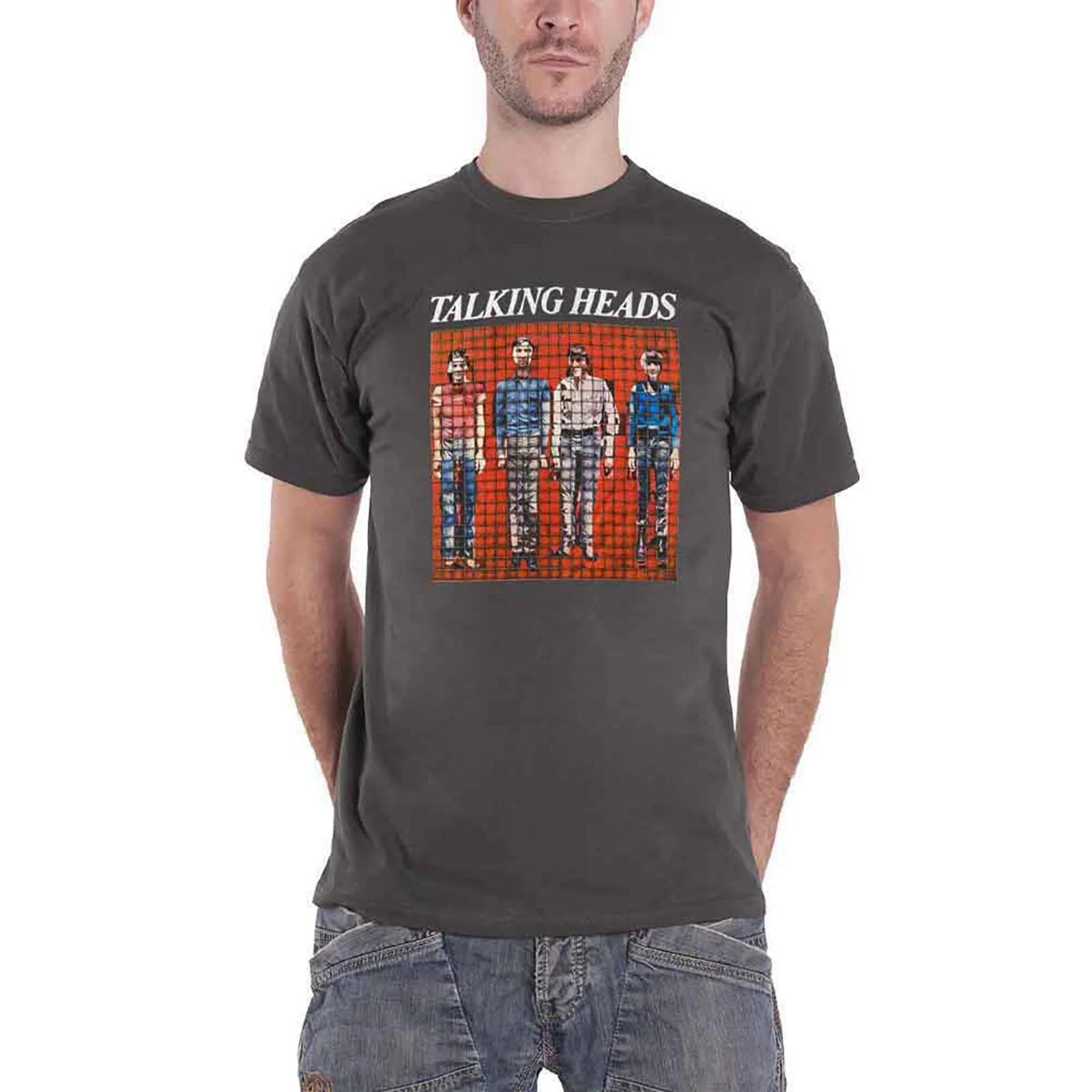 TALKING HEADS - PIXEL PORTRAIT - T-Shirt Grey - Image 2