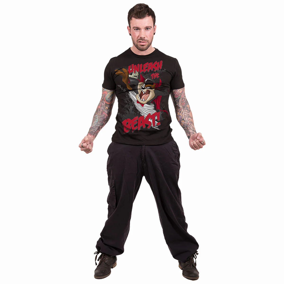 TAZ - UNLEASH THE BEAST - Front Print T-Shirt Black - Image 2