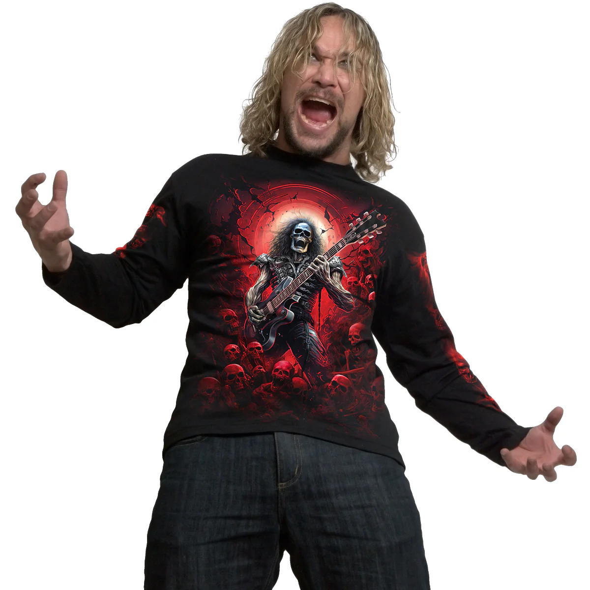 TOMB OF ROCK - Longsleeve T-Shirt Black - Image 3