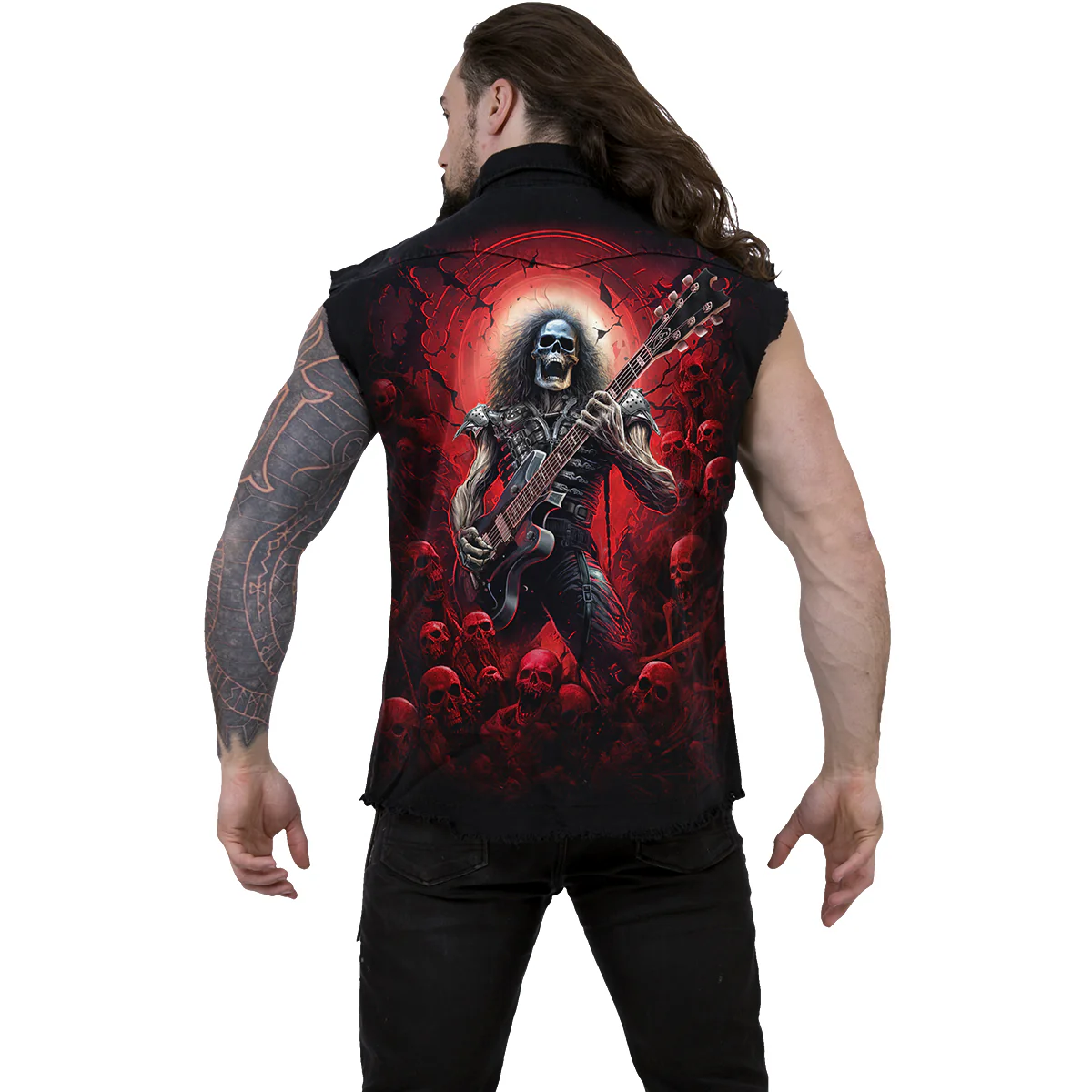 TOMB OF ROCK - Sleeveless Stone Washed Worker Black - Image 3