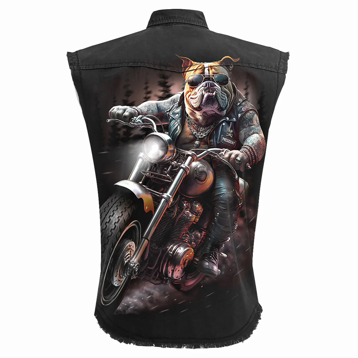 TOP DOG - Sleeveless Stone Washed Worker Black - Image 2
