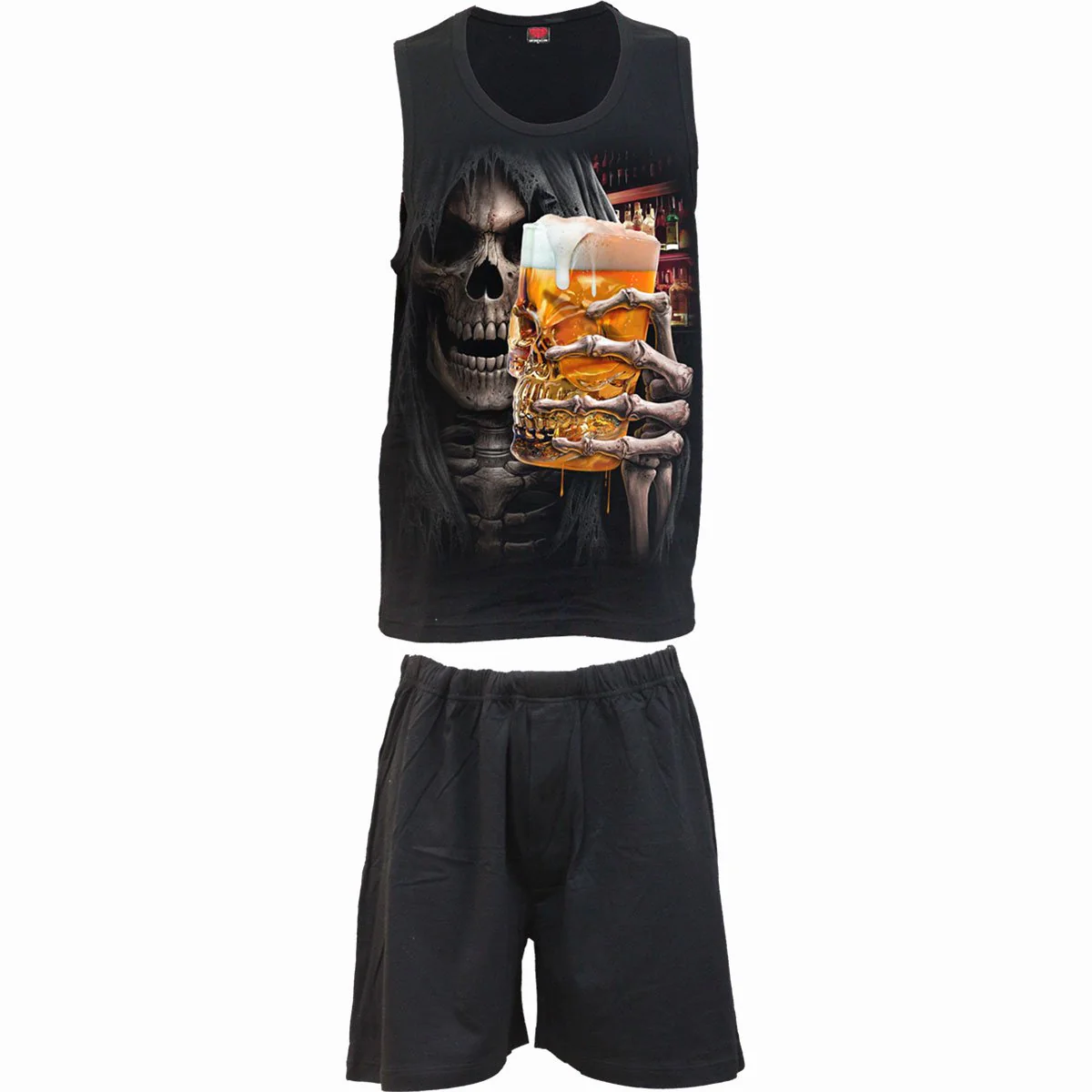TRIPLE 6 - 4pc Mens Gothic Pyjama Set - Image 2