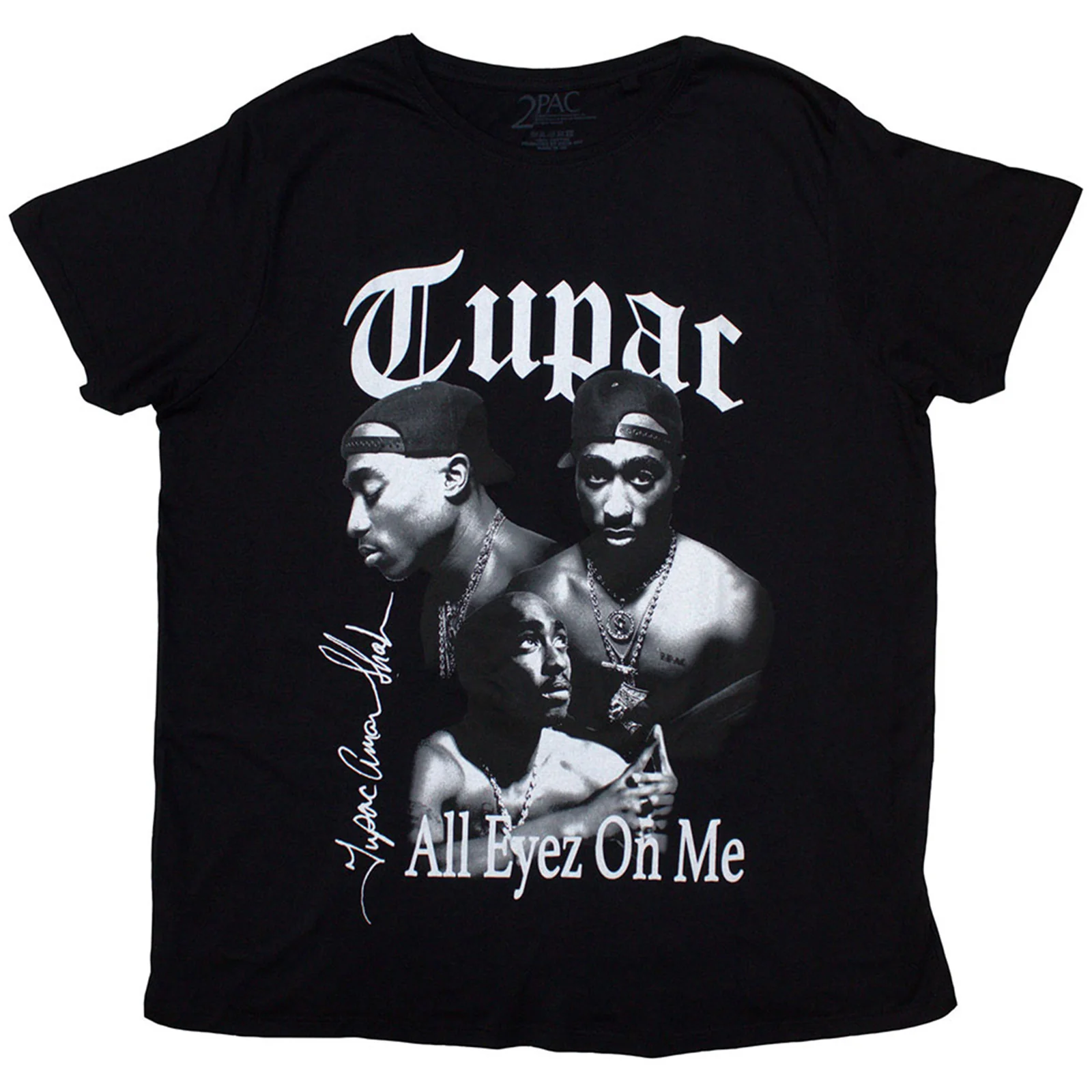 TUPAC - ALL EYEZ B&W - T-Shirt Black