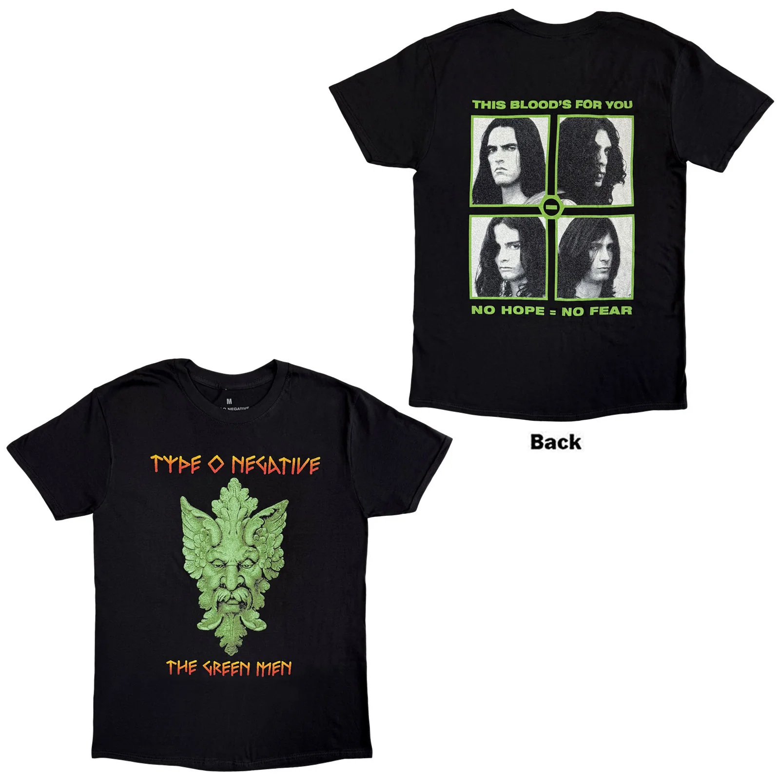 TYPE O NEGATIVE - GREEN MAN - T-Shirt Black (Back Print)