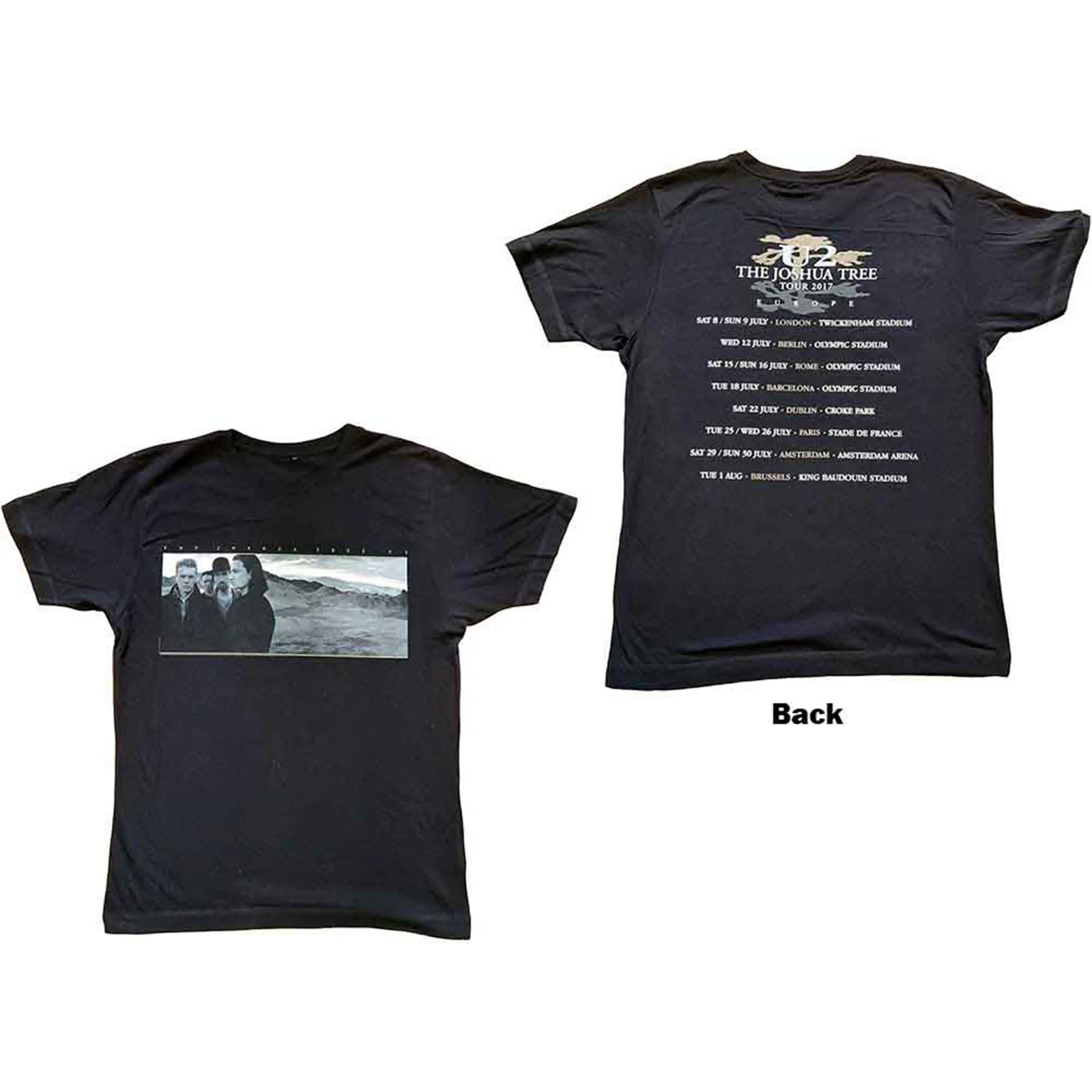 U2 - JOSHUA TREE PHOTO - T-Shirt Black (Back Print & Ex-Tour)