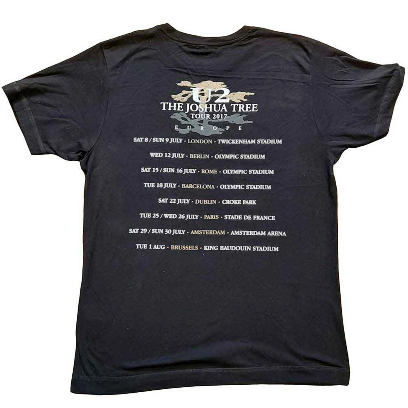 U2 - JOSHUA TREE PHOTO - T-Shirt Black (Back Print & Ex-Tour) - Image 2