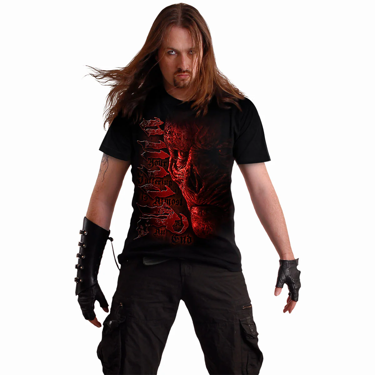 VECNA - SUFFER - Front Print T-Shirt Black - Image 2