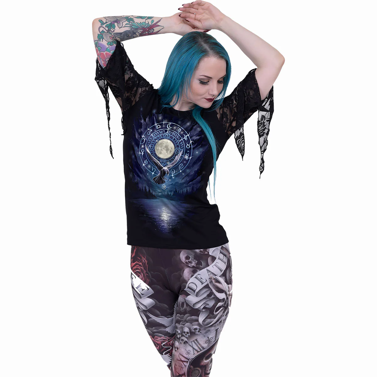 WITCHCRAFT - Rose Lace Sleeve Top - Image 2