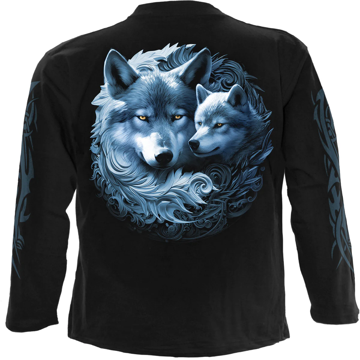 WOLF GUARDIAN - Longsleeve T-Shirt Black - Image 2