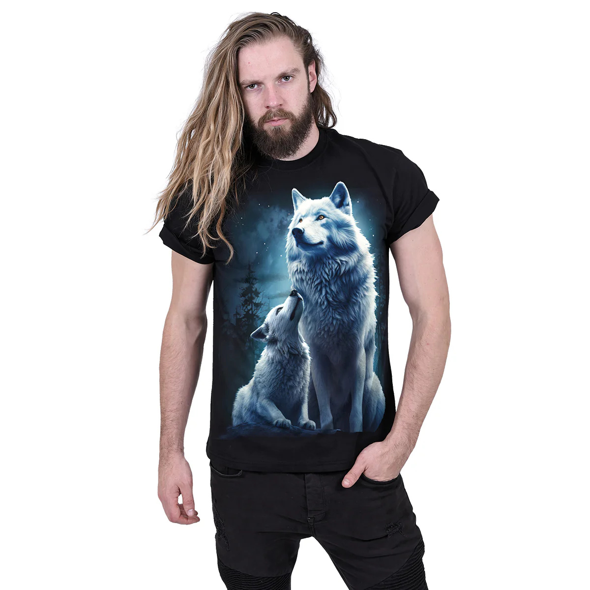 WOLF GUARDIAN - T-Shirt Black - Image 3