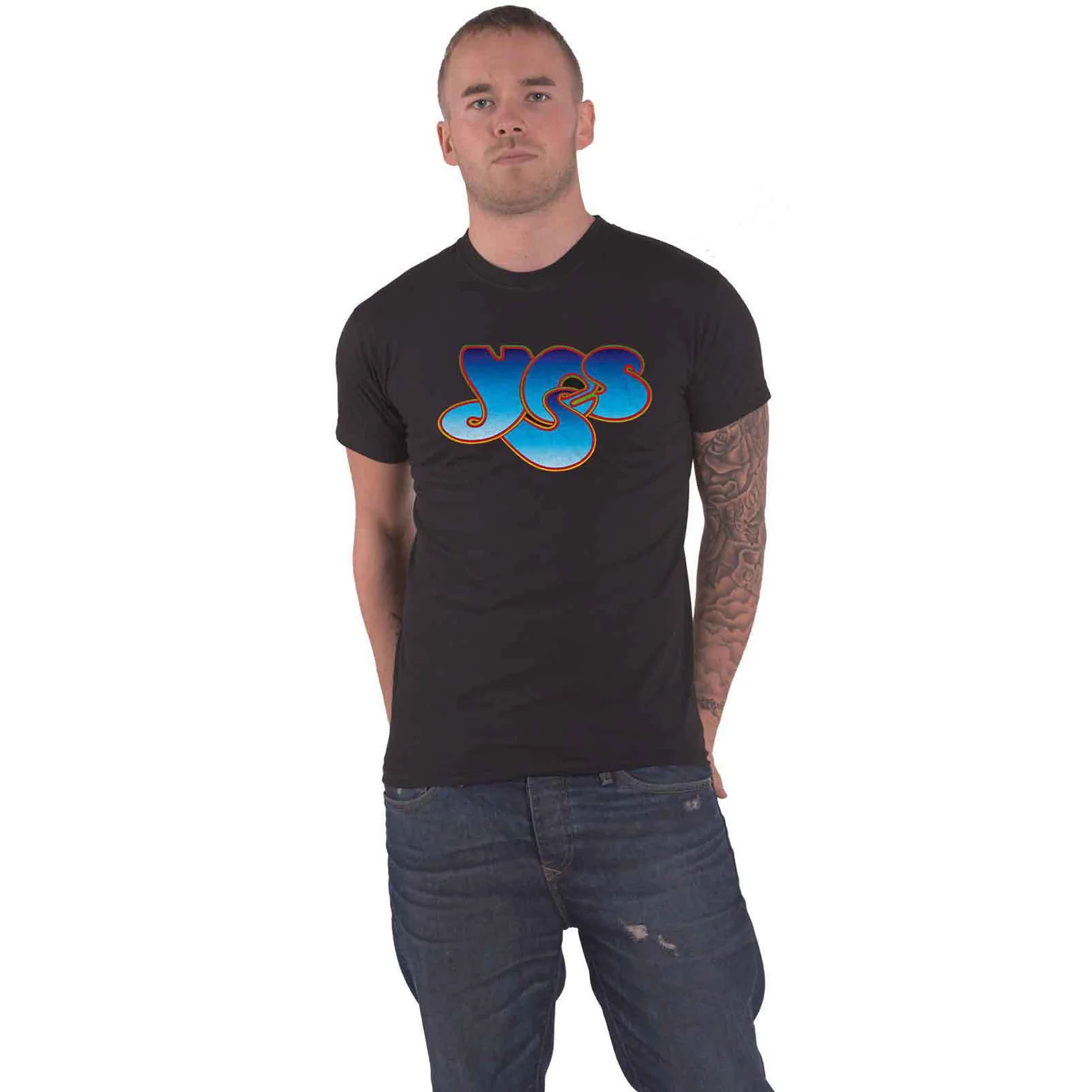 YES - CLASSIC BLUE LOGO - T-Shirt Black - Image 2
