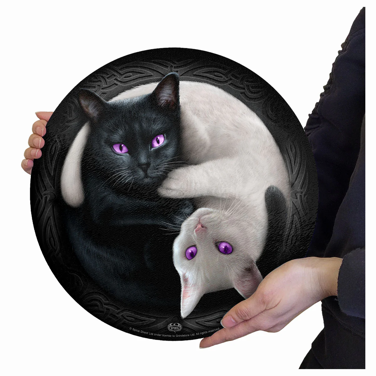 YIN YANG CATS - Glass Chopping Board (Circular) - Image 2