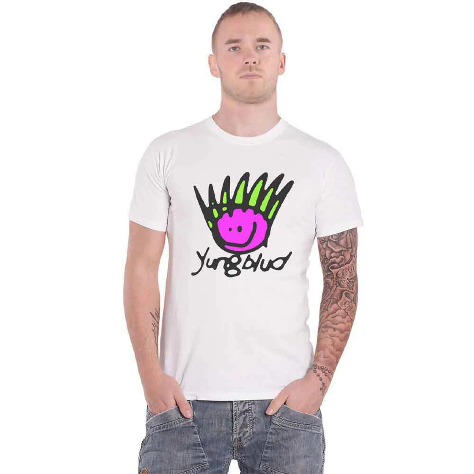YUNGBLUD - FACE - T-Shirt White (Back Print) - Image 3